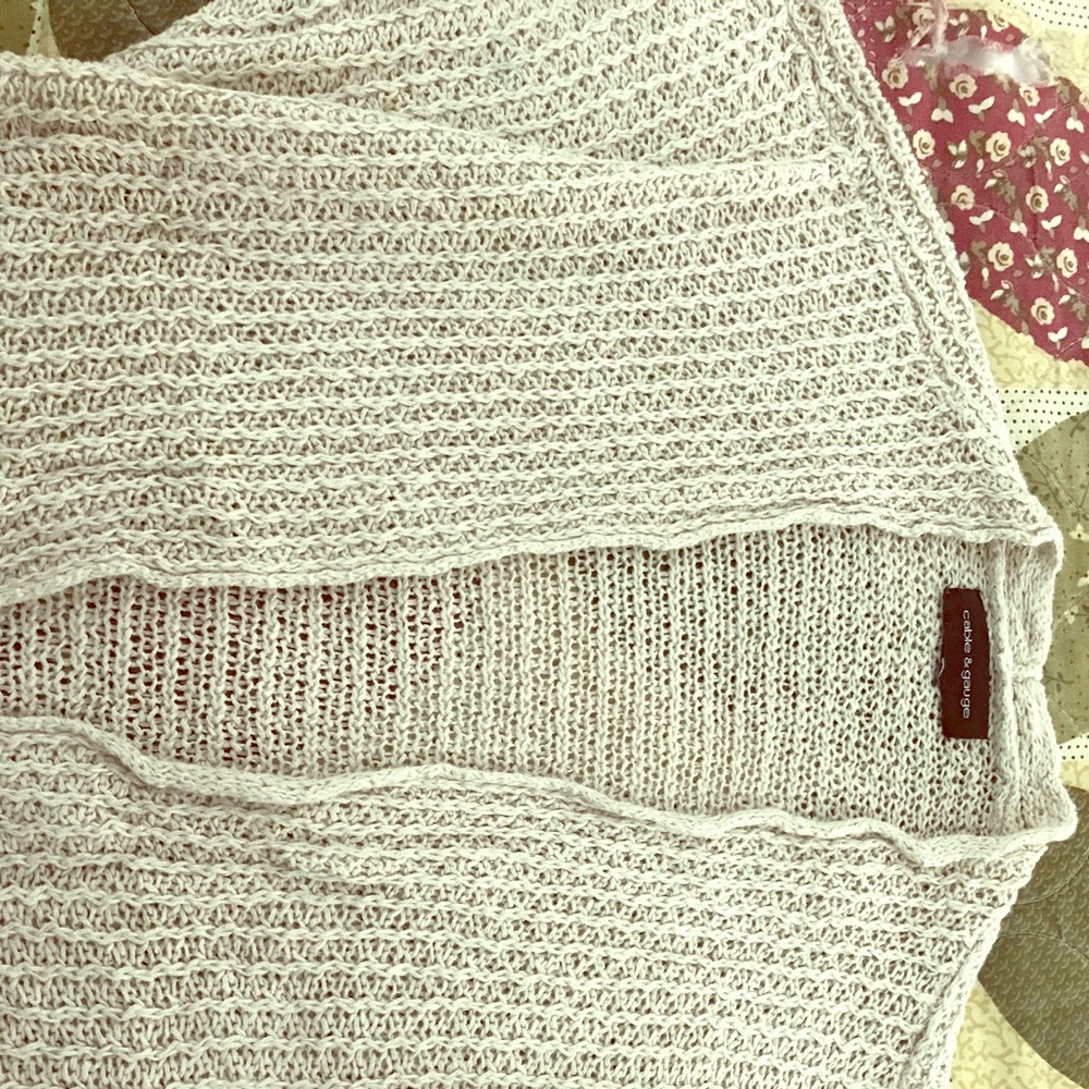 Women's cable and gauge sweater